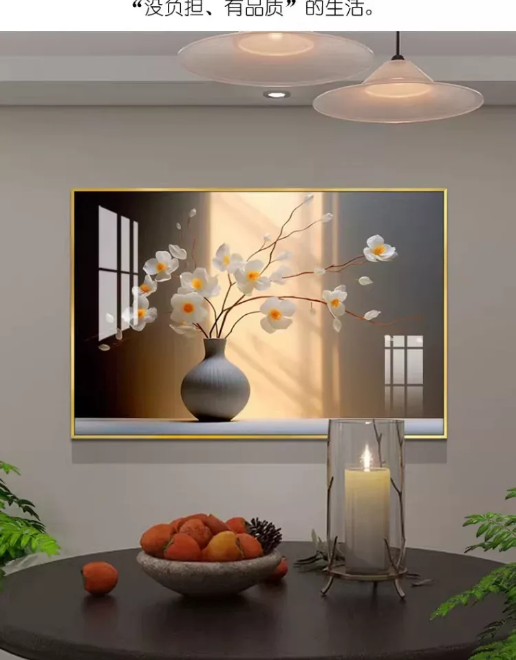 抽象 单幅 装饰画 轻奢风 餐厅背景墙挂画 晶瓷画