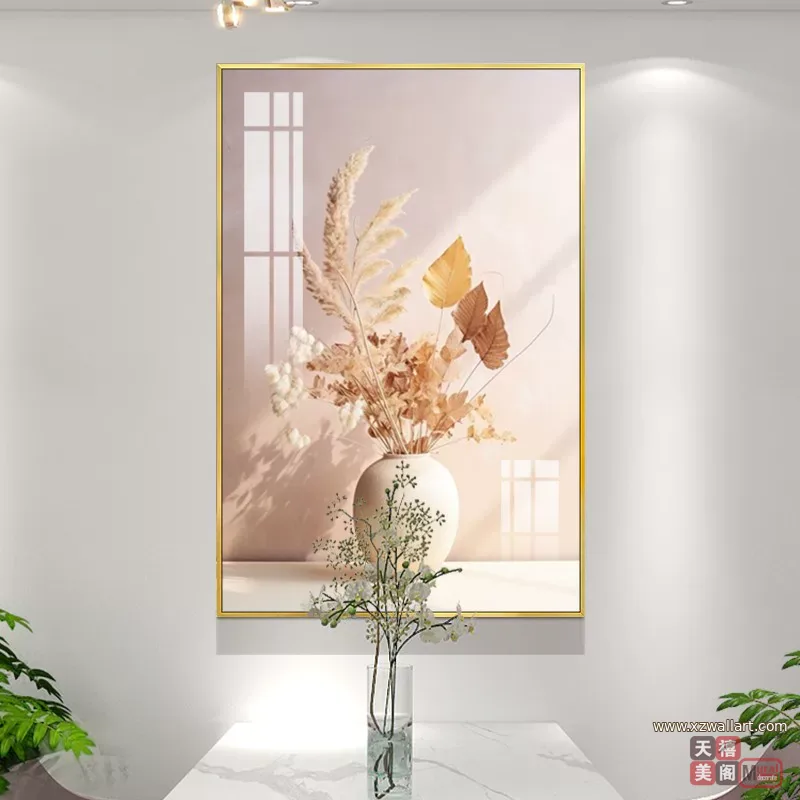 抽象 单幅 装饰画 奶油风 餐厅背景墙挂画 晶瓷画