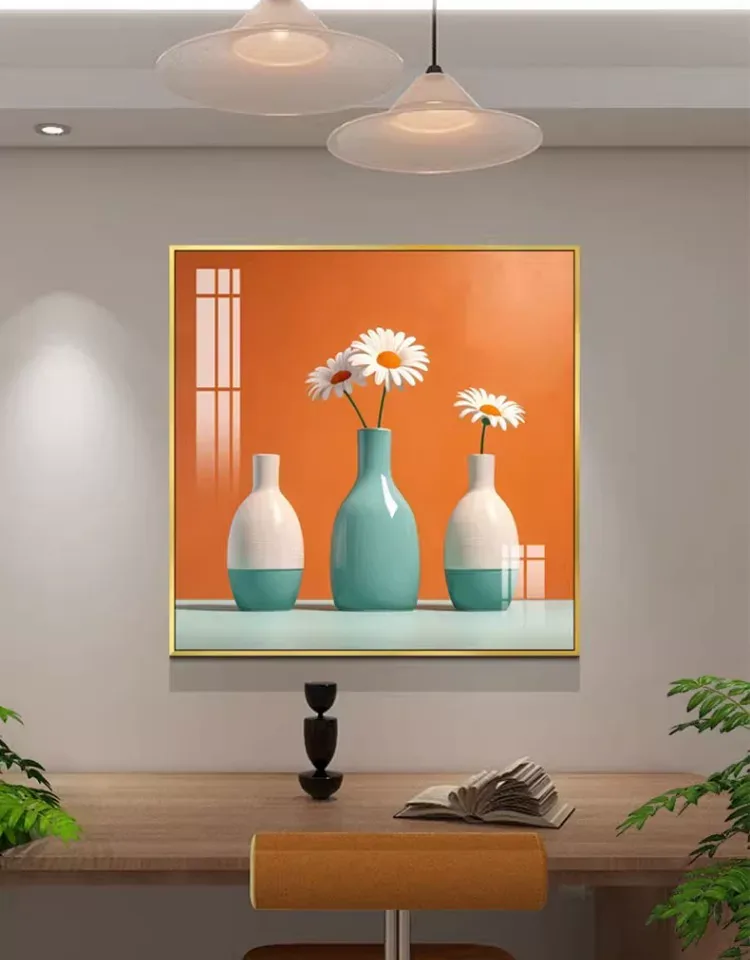 抽象 单幅 装饰画 北欧风 餐厅背景墙挂画 晶瓷画