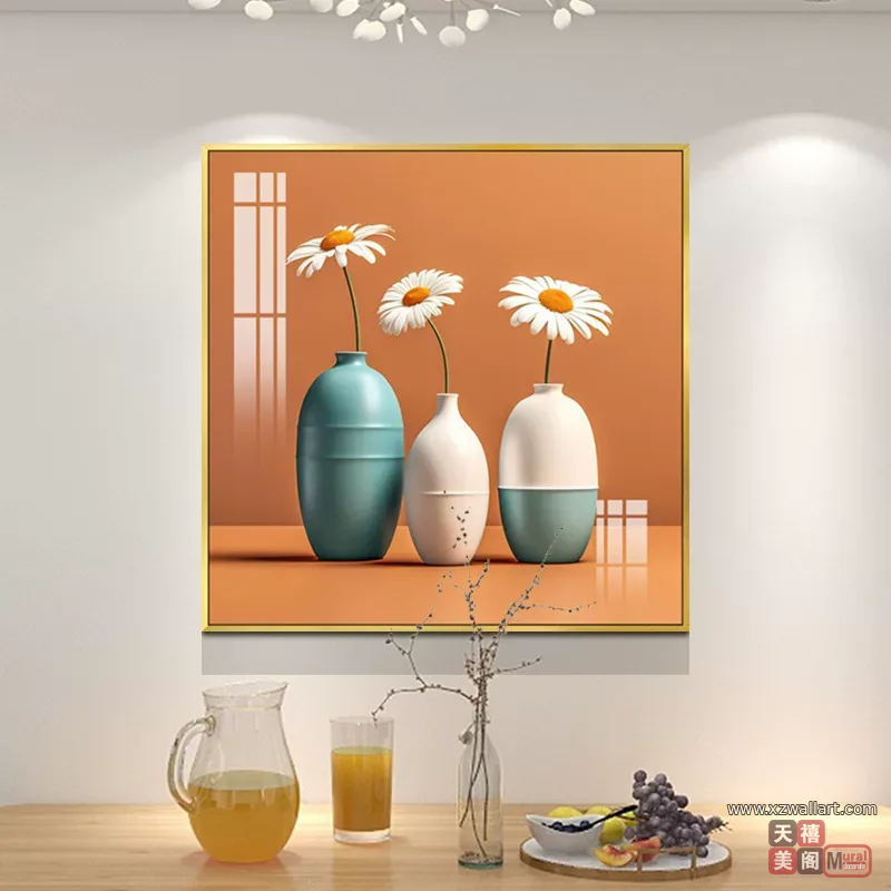 抽象 单幅 装饰画 北欧风 餐厅背景墙挂画 晶瓷画