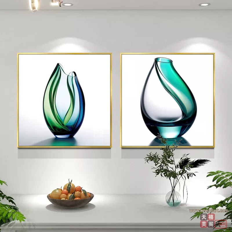 抽象 单幅 装饰画 轻奢风 餐厅背景墙挂画 晶瓷画