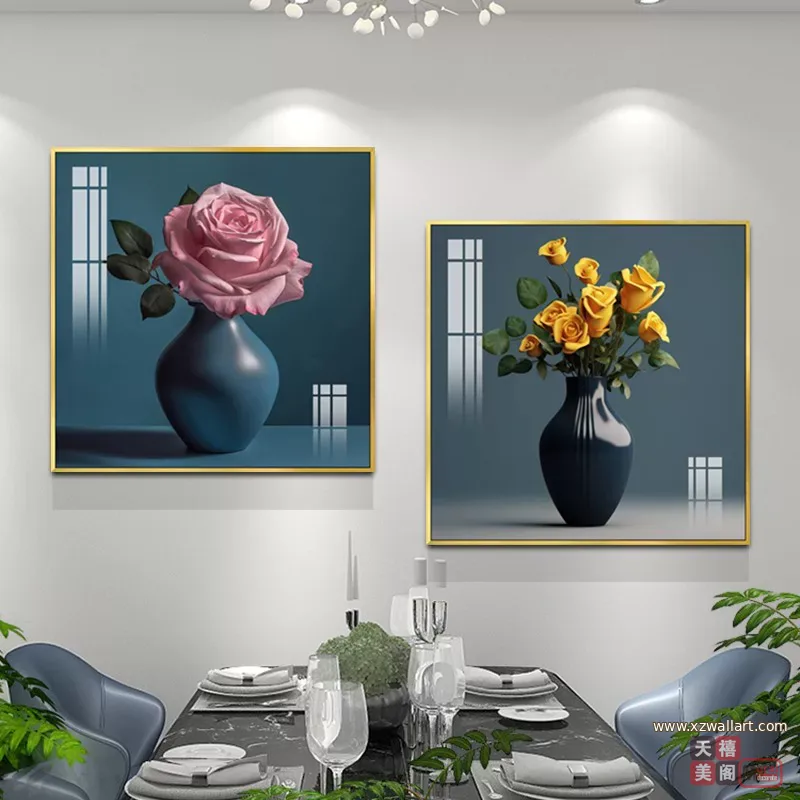 抽象 单幅 装饰画 现代简约 餐厅背景墙挂画 晶瓷画