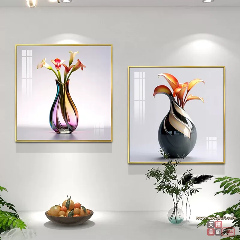 抽象 单幅 装饰画 现代简约 餐厅背景墙挂画 晶瓷画