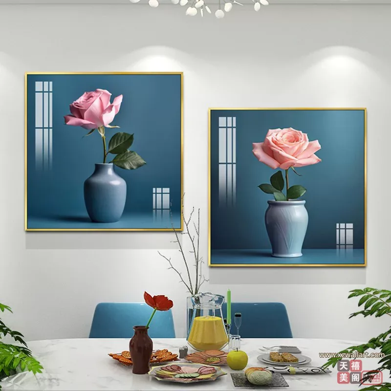 抽象 单幅 装饰画 现代简约 餐厅背景墙挂画 晶瓷画