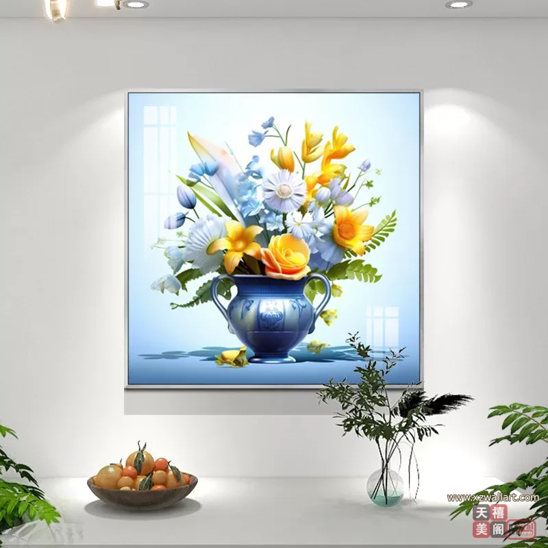 抽象 单幅 装饰画 轻奢风 餐厅背景墙挂画 晶瓷画
