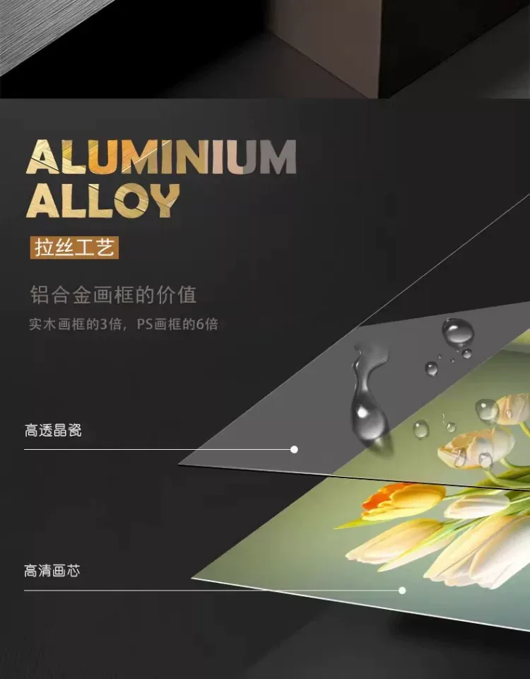 抽象 单幅 装饰画 轻奢风 餐厅背景墙挂画 晶瓷画