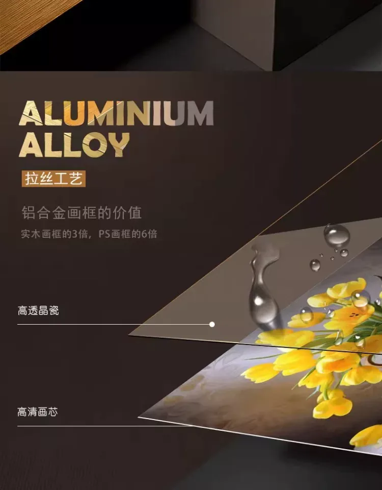 抽象 单幅 装饰画 轻奢风 餐厅背景墙挂画 晶瓷画