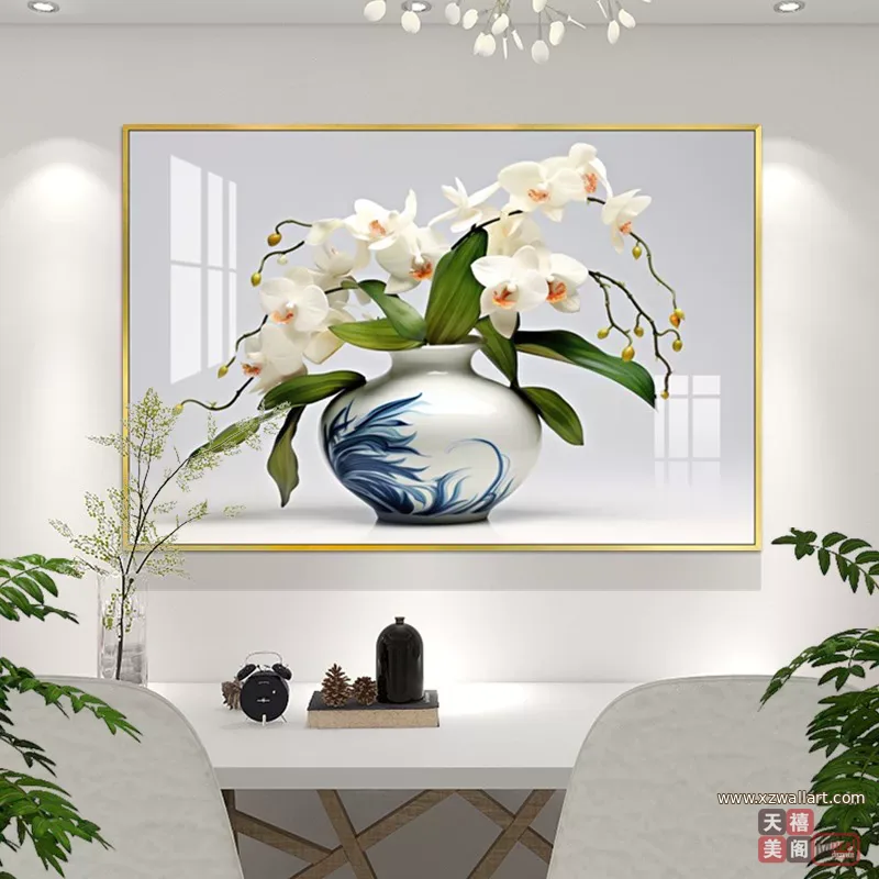 抽象 单幅 装饰画 北欧风 餐厅背景墙挂画 晶瓷画