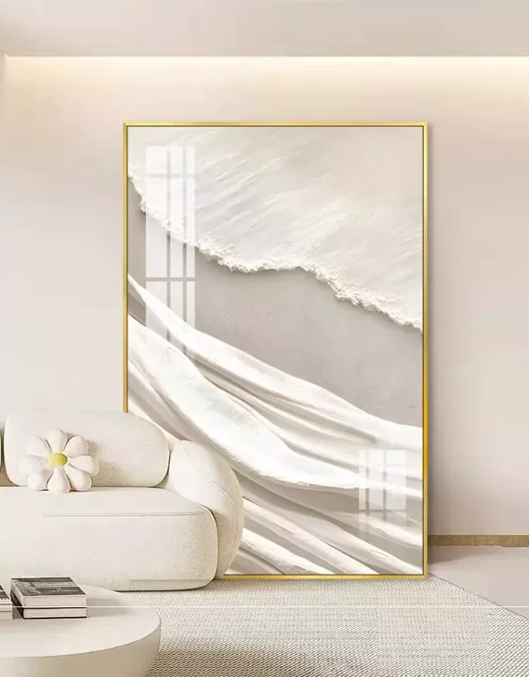 抽象 单幅 装饰画 奶油风 客厅背景墙挂画 晶瓷画