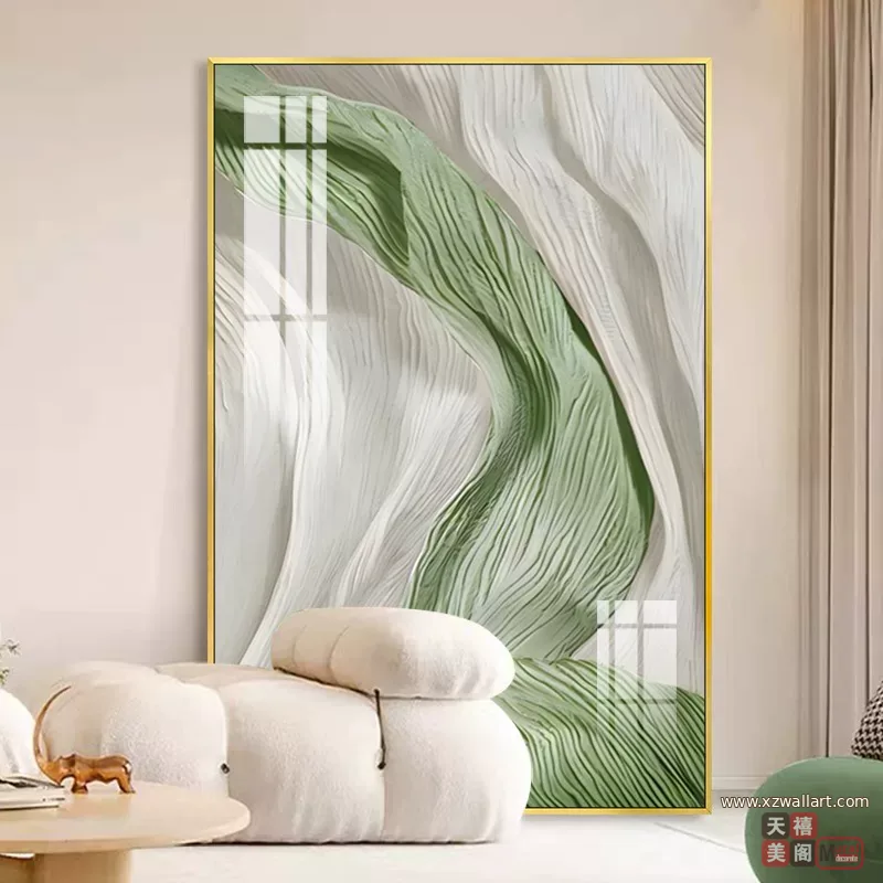 抽象 单幅 装饰画 奶油风 客厅背景墙挂画 晶瓷画
