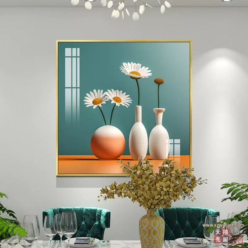抽象 单幅 装饰画 北欧风 餐厅背景墙挂画 晶瓷画
