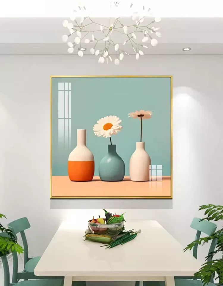 抽象 单幅 装饰画 北欧风 餐厅背景墙挂画 晶瓷画