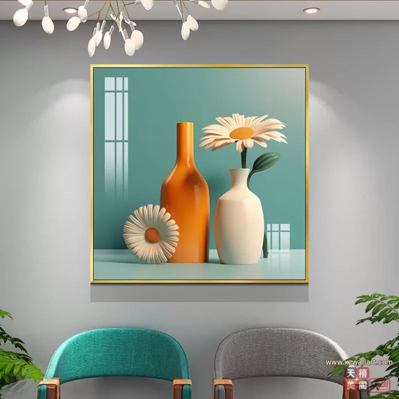 抽象 单幅 装饰画 北欧风 餐厅背景墙挂画 晶瓷画