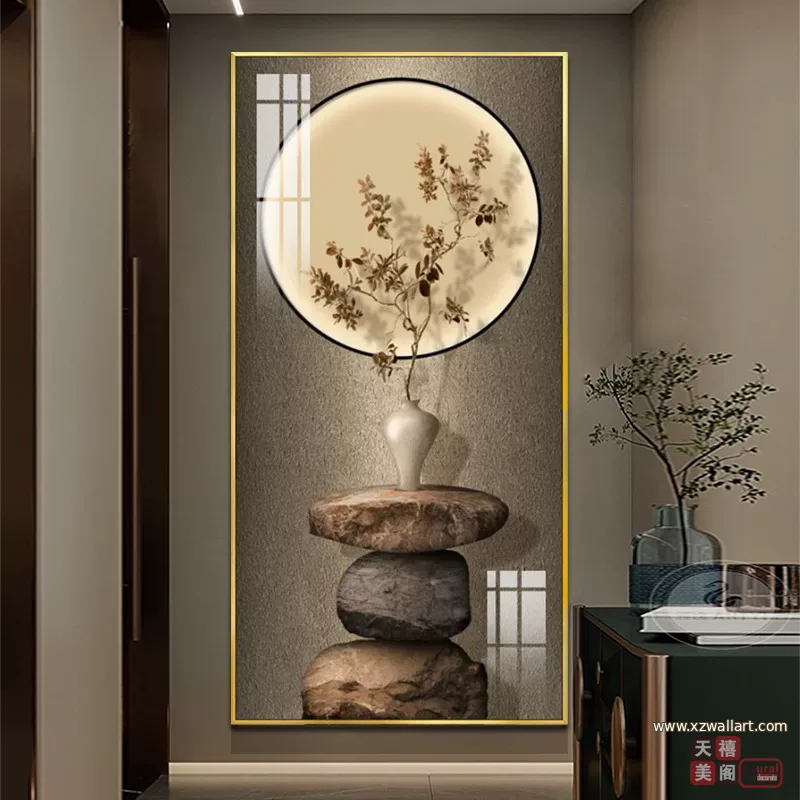 抽象 单幅 装饰画 轻奢风 玄关背景墙挂画 晶瓷画