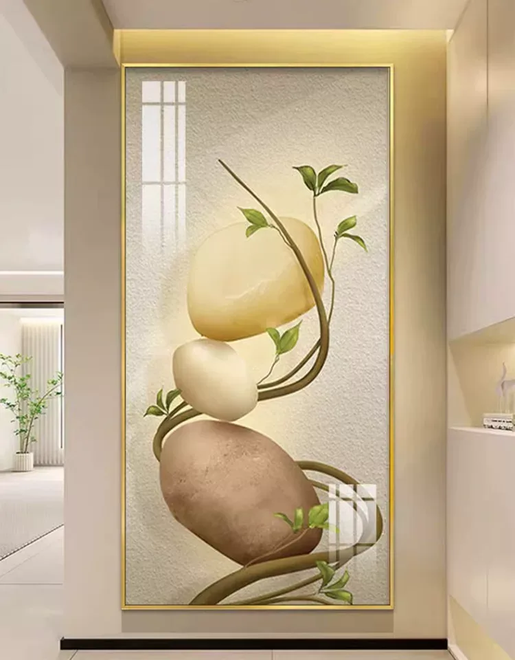 抽象 单幅 装饰画 奶油风 玄关背景墙挂画 晶瓷画