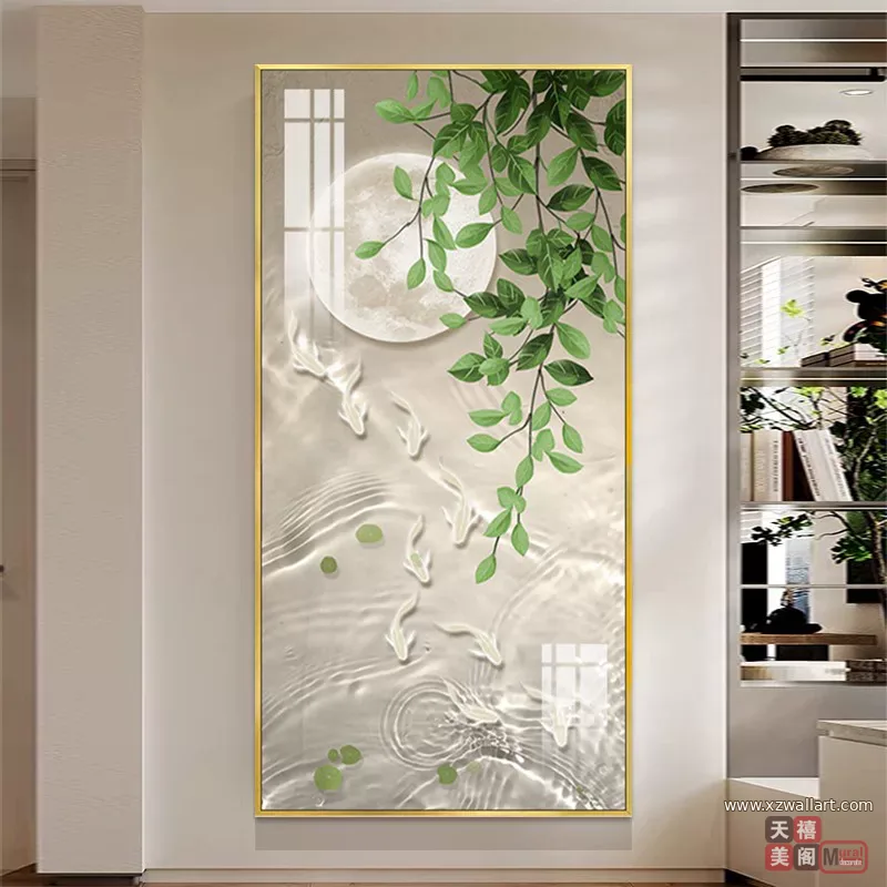 抽象 单幅 装饰画 奶油风 玄关背景墙挂画 晶瓷画