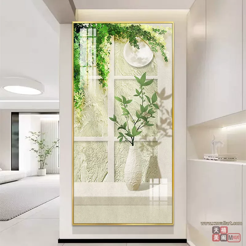 抽象 单幅 装饰画 奶油风 玄关背景墙挂画 晶瓷画