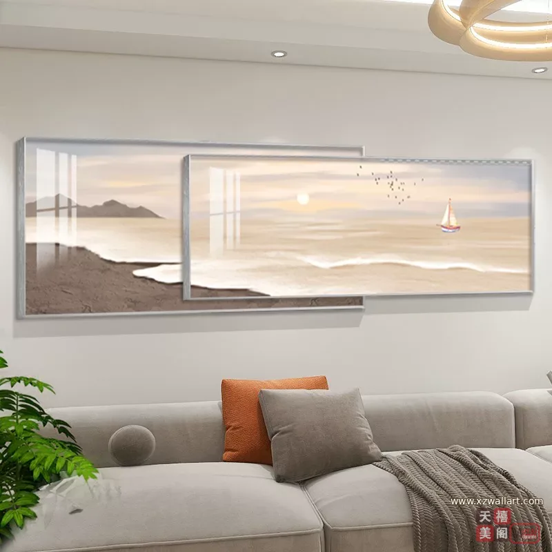 抽象 单幅 装饰画 奶油风 客厅背景墙挂画 晶瓷画