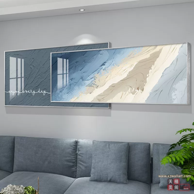 抽象 单幅 装饰画 奶油风 客厅背景墙挂画 晶瓷画