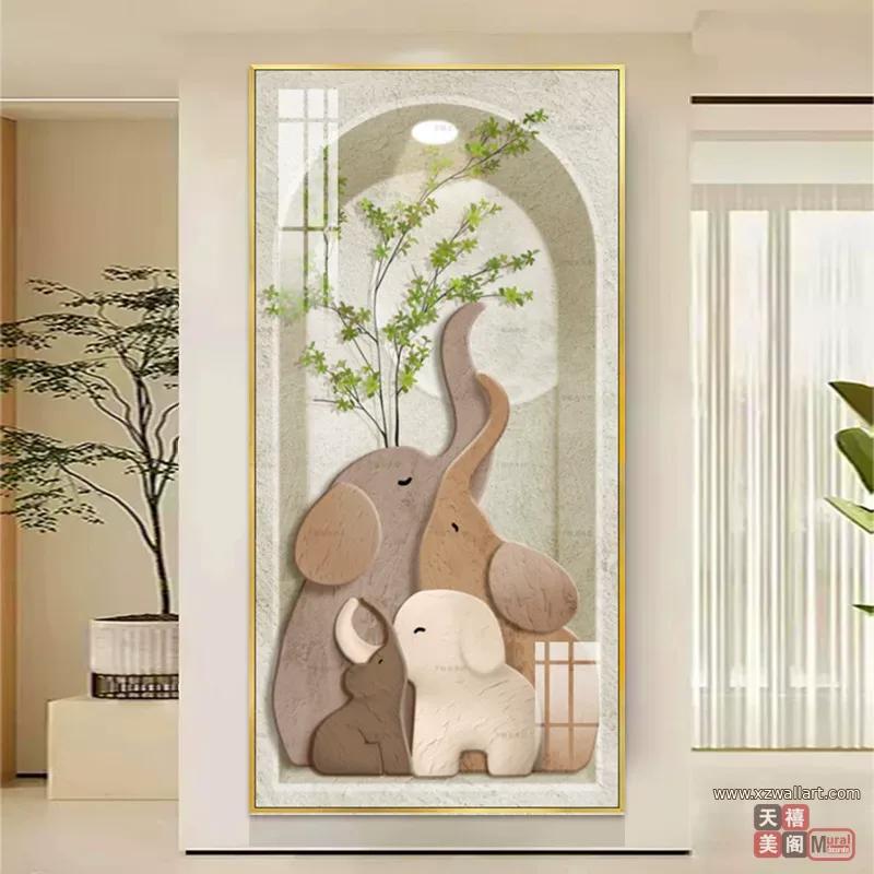 抽象 单幅 装饰画 奶油风 玄关背景墙挂画 晶瓷画