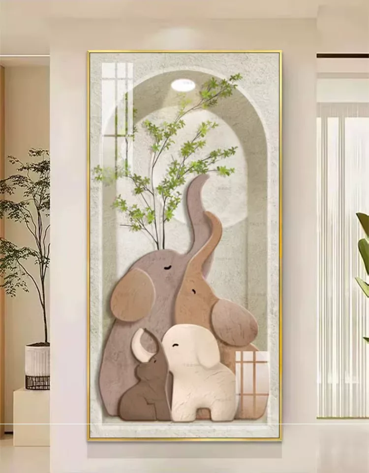 抽象 单幅 装饰画 奶油风 玄关背景墙挂画 晶瓷画