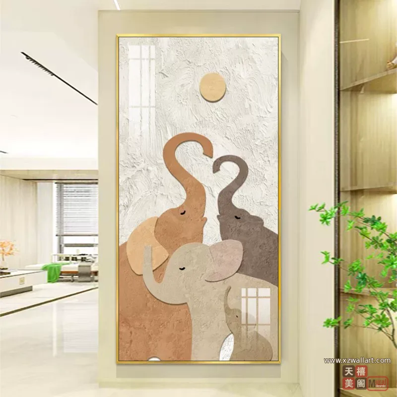 抽象 单幅 装饰画 奶油风 玄关背景墙挂画 晶瓷画