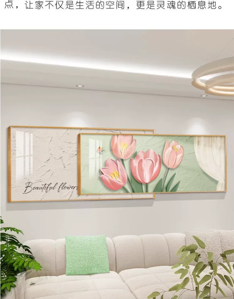 抽象 单幅 装饰画 奶油风 客厅背景墙挂画 晶瓷画