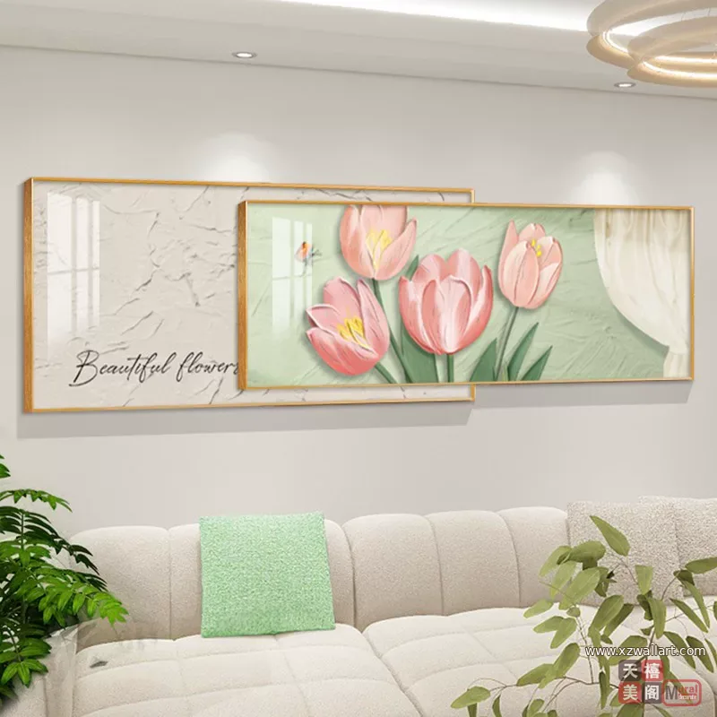 抽象 单幅 装饰画 奶油风 客厅背景墙挂画 晶瓷画