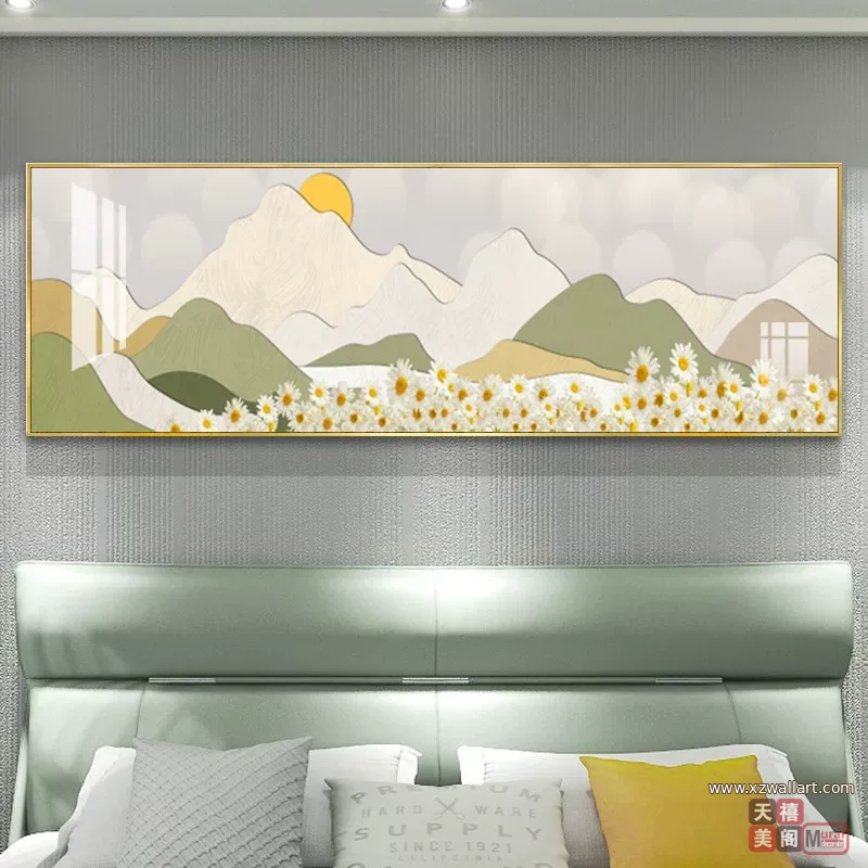 花 单幅 装饰画 奶油风 卧室背景墙挂画 晶瓷画