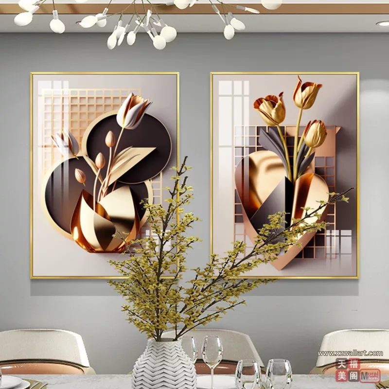 抽象 单幅 装饰画 欧式 餐厅背景墙挂画 晶瓷画