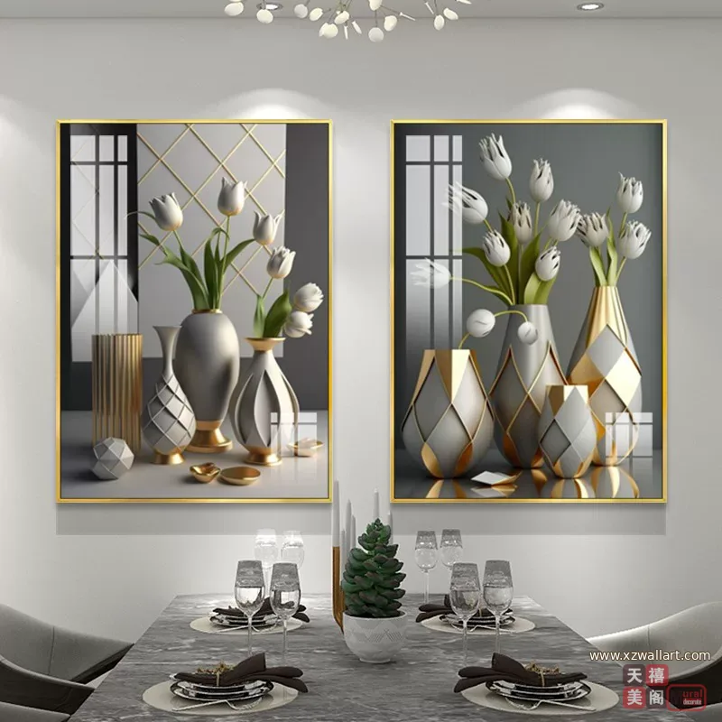 抽象 单幅 装饰画 欧式 餐厅背景墙挂画 晶瓷画