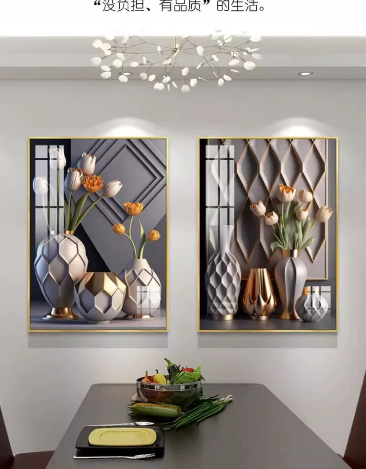 抽象 单幅 装饰画 欧式 餐厅背景墙挂画 晶瓷画