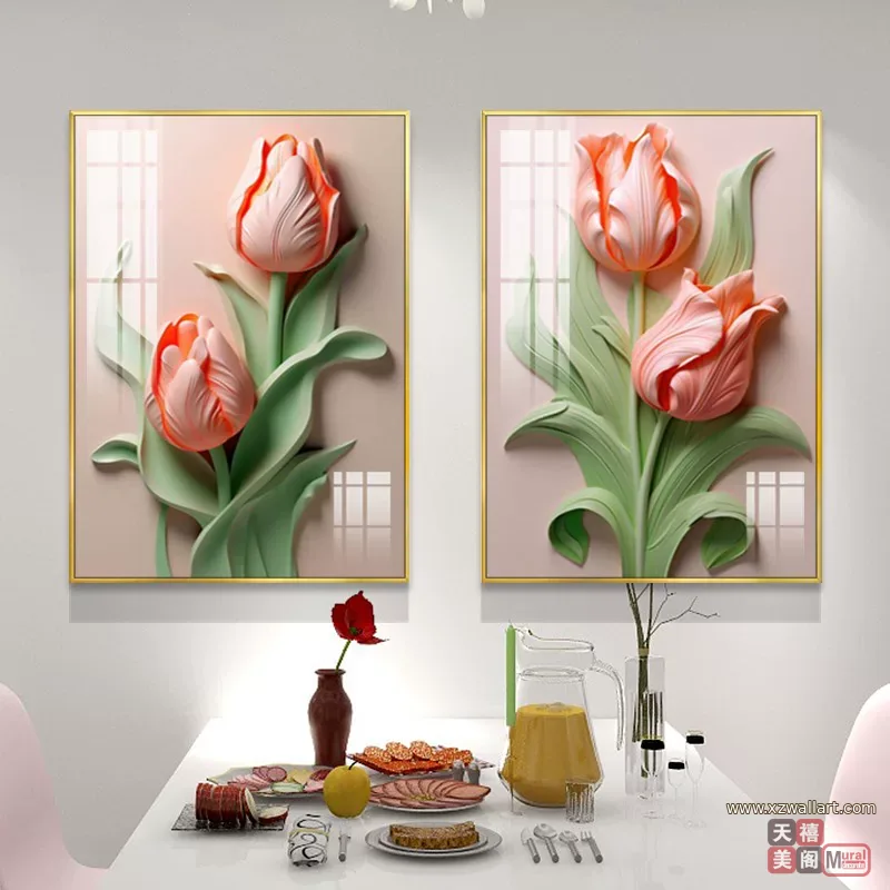 抽象 单幅 装饰画 北欧风 餐厅背景墙挂画 晶瓷画