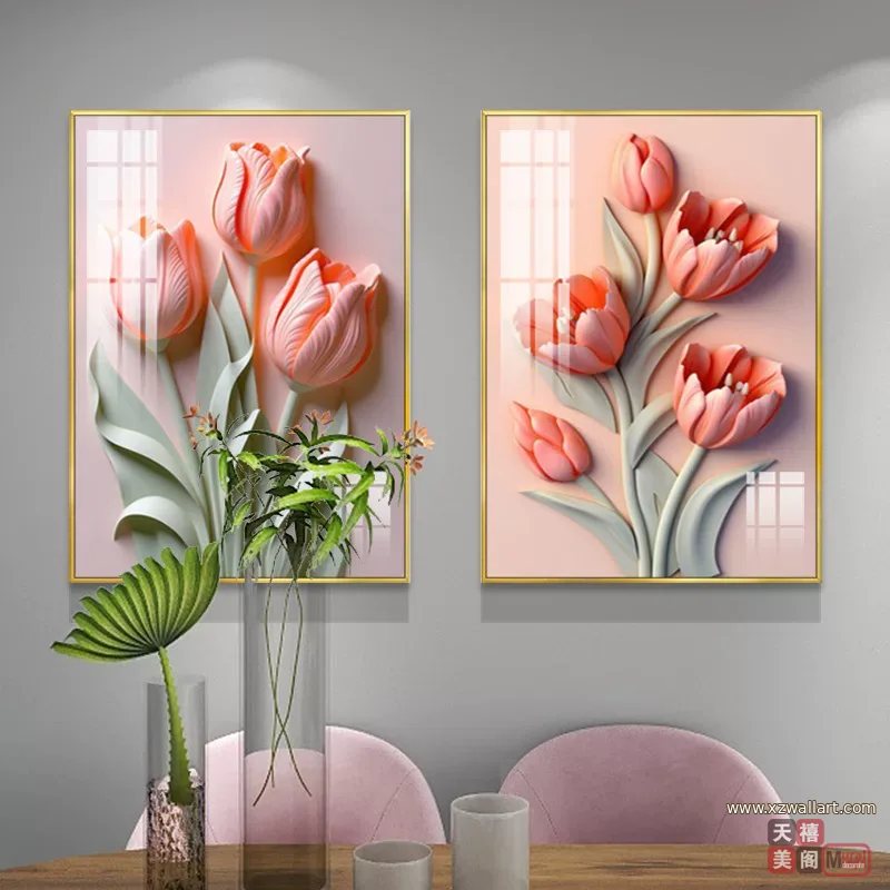 抽象 单幅 装饰画 北欧风 餐厅背景墙挂画 晶瓷画