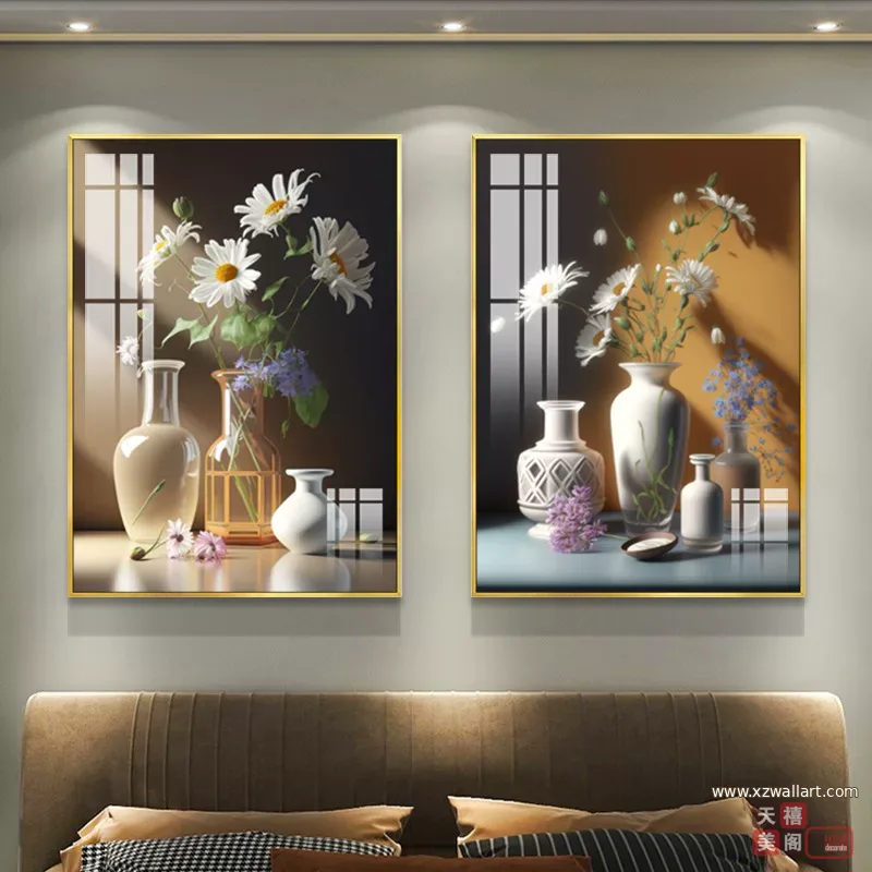 抽象 单幅 装饰画 轻奢风 卧室背景墙挂画 晶瓷画