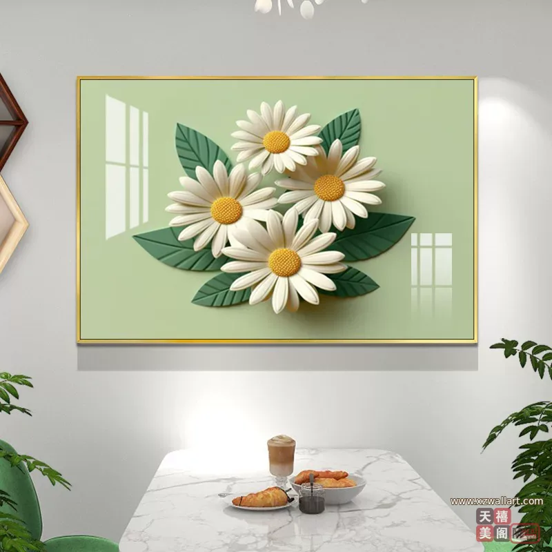 抽象 单幅 装饰画 北欧风 餐厅背景墙挂画 晶瓷画