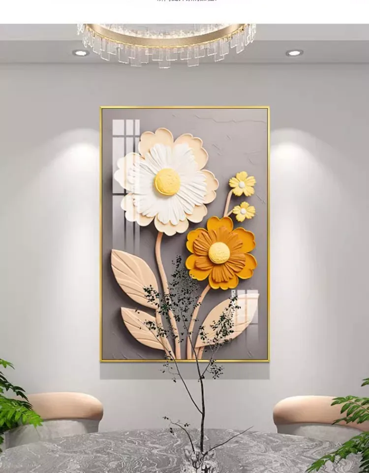 抽象 单幅 装饰画 奶油风 餐厅背景墙挂画 晶瓷画