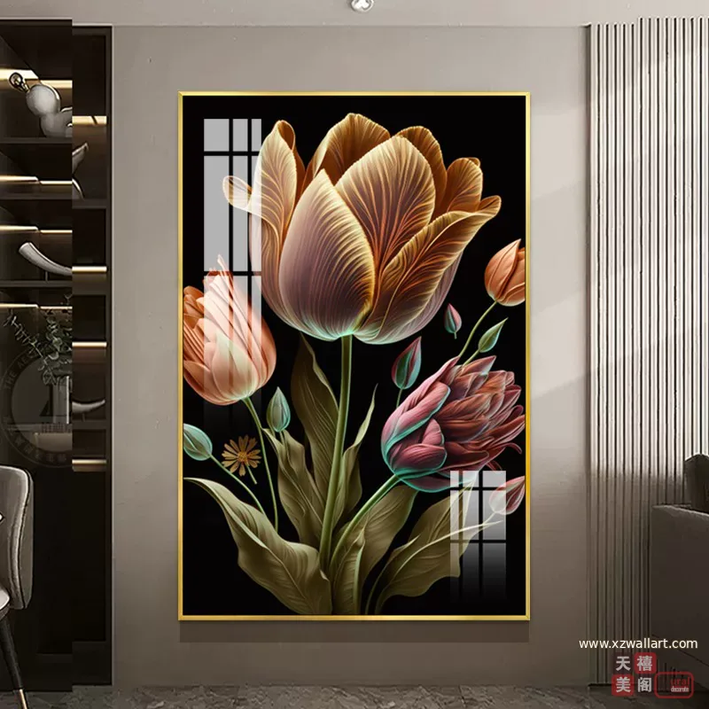 抽象 单幅 装饰画 美式 玄关背景墙挂画 晶瓷画