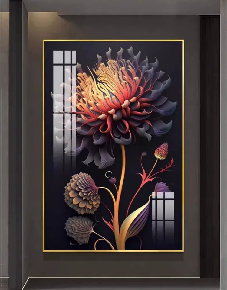 抽象 单幅 装饰画 美式 玄关背景墙挂画 晶瓷画