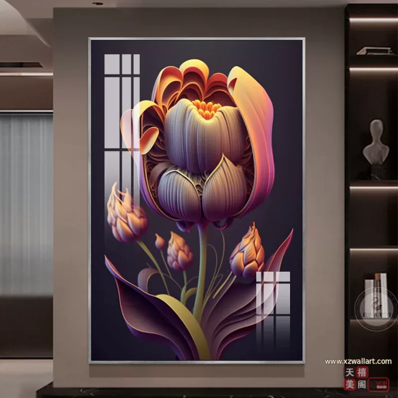 抽象 单幅 装饰画 美式 玄关背景墙挂画 晶瓷画