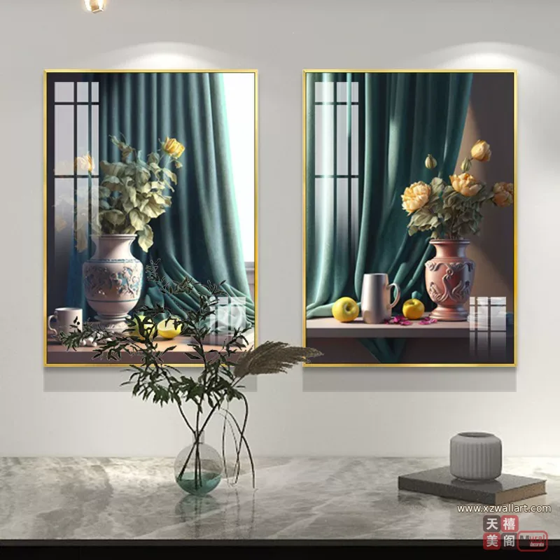 抽象 单幅 装饰画 北欧风 餐厅背景墙挂画 晶瓷画