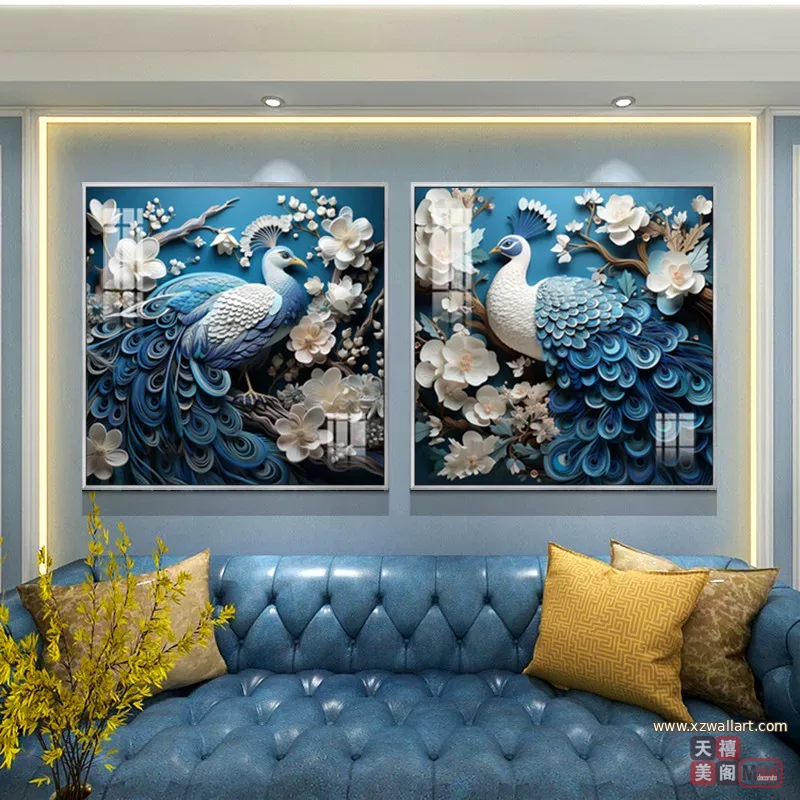 抽象 单幅 装饰画 欧式 客厅背景墙挂画 晶瓷画