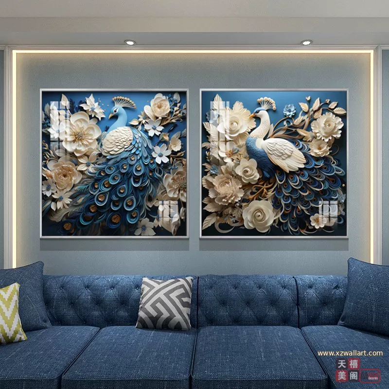 抽象 单幅 装饰画 欧式 客厅背景墙挂画 晶瓷画