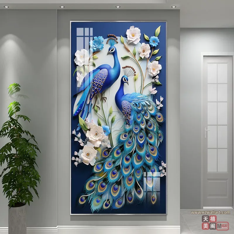 抽象 单幅 装饰画 欧式 玄关背景墙挂画 晶瓷画