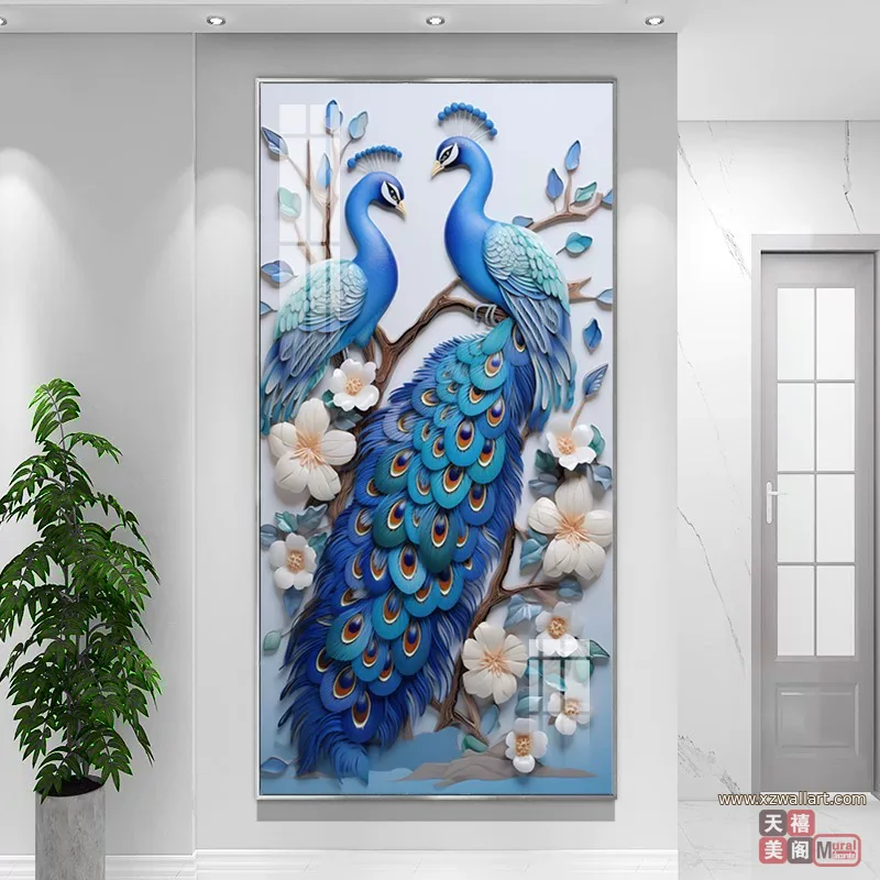 抽象 单幅 装饰画 欧式 玄关背景墙挂画 晶瓷画