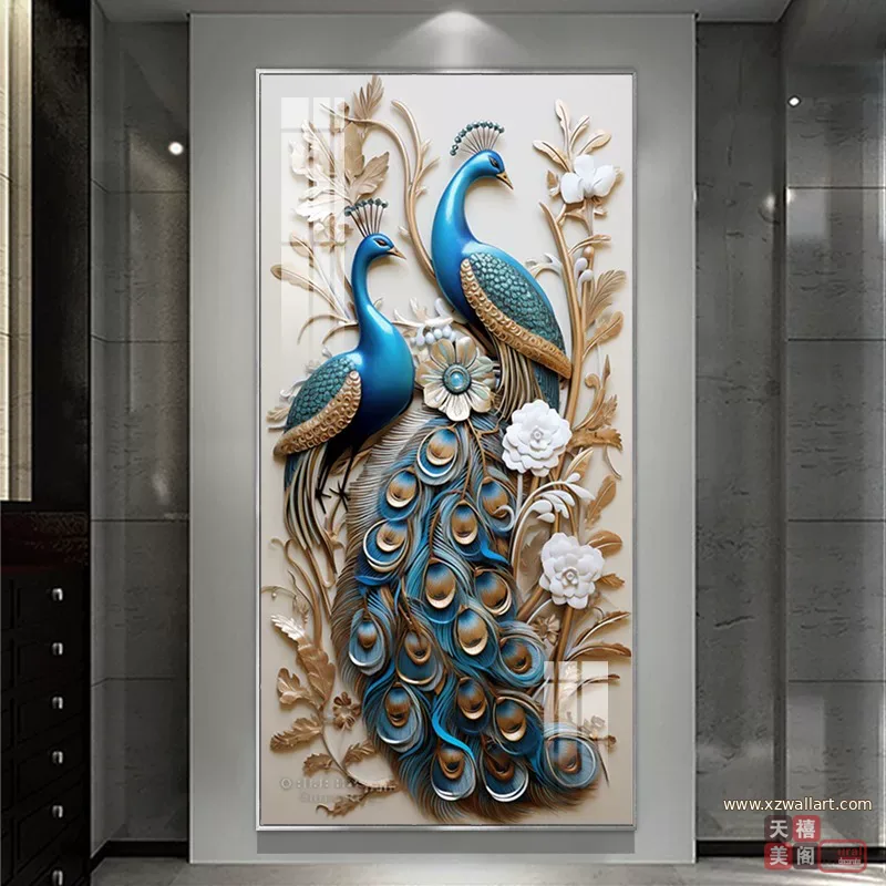 抽象 单幅 装饰画 欧式 玄关背景墙挂画 晶瓷画