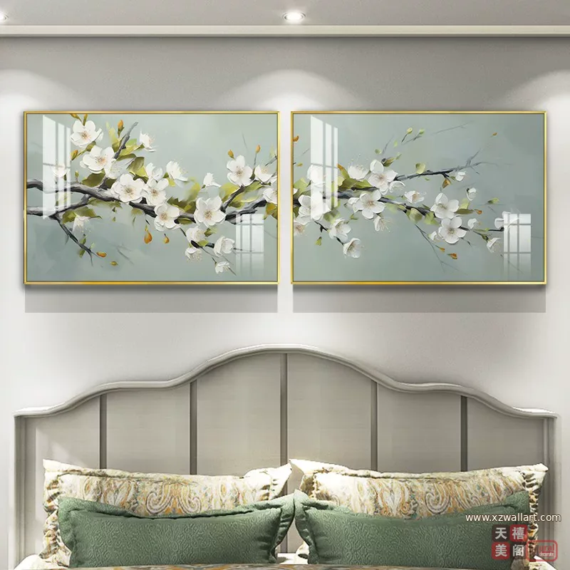 抽象 单幅 装饰画 现代简约 卧室背景墙挂画 晶瓷画