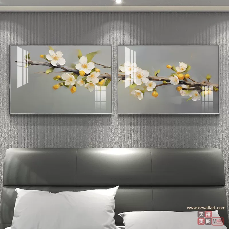 抽象 单幅 装饰画 现代简约 卧室背景墙挂画 晶瓷画