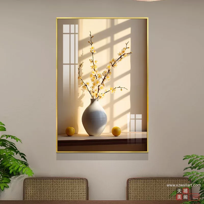 抽象 单幅 装饰画 轻奢风 餐厅背景墙挂画 晶瓷画