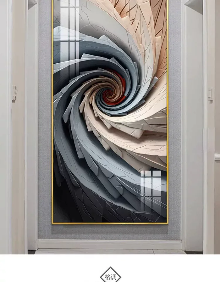 抽象 单幅 装饰画 轻奢风 玄关背景墙挂画 晶瓷画